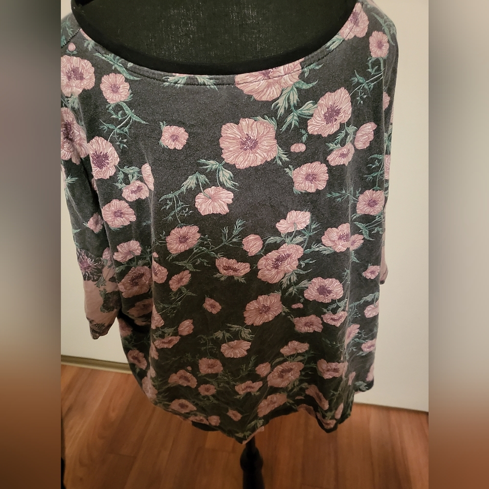 Asos Floral Top XXL Purple and Black